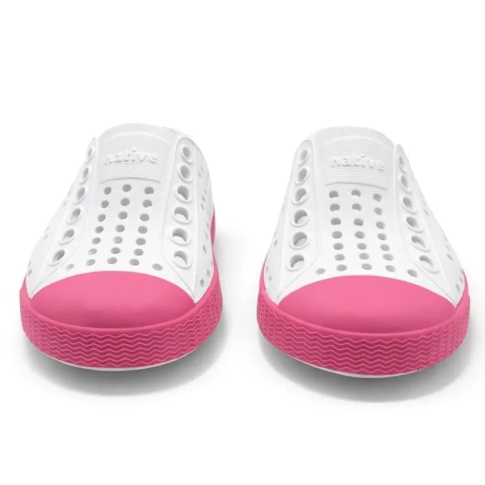 Native Jefferson Toddler Slip-On Water Shoes Shell White/Dazzle Pink C4 Lightwei